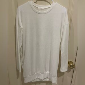 CHERISH Ivory Soft Stretch Long Sleeve Wide Neck Top - Size S